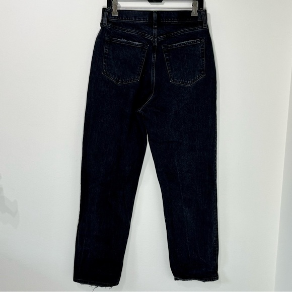 Abercrombie & Fitch The Dad High Rise Crisscross Waist Black Raw Hem Size 29 8 - Picture 8 of 10